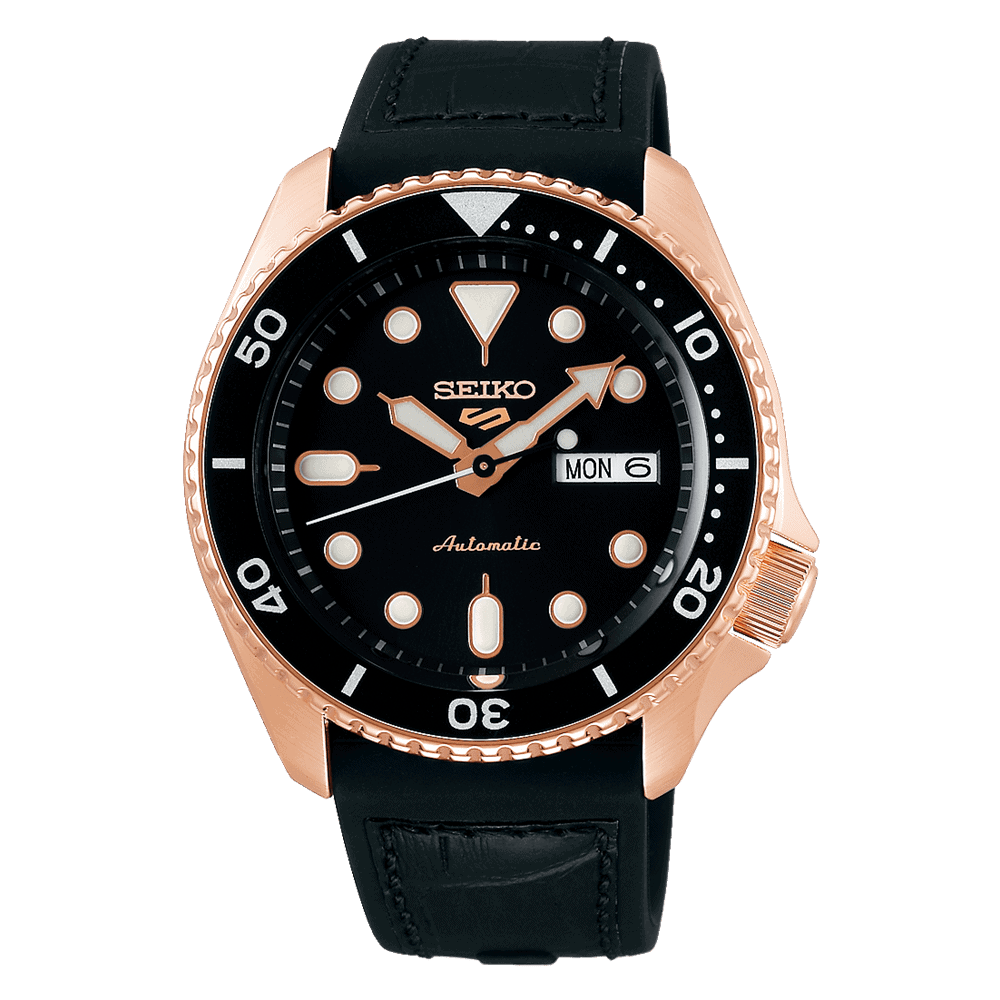 thearwatches-reloj-seiko-SRPD76 Reloj SEIKO 5 Sport Negro/Dorado SRPD76K1