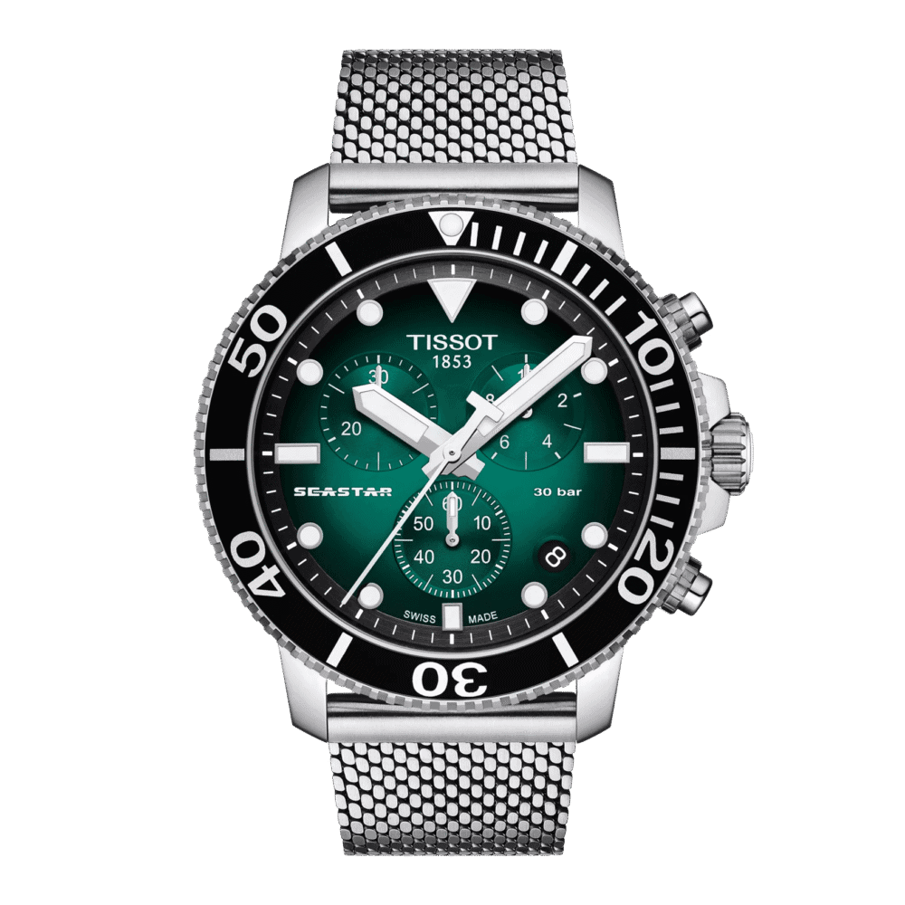 Reloj Tissot Tissot Seastar 1000 Chronograph 45.5mm Verde T120.417.11.091.00
