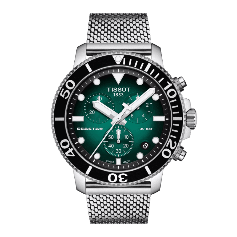 Reloj Tissot Tissot Seastar 1000 Chronograph 45.5mm Verde T120.417.11.091.00