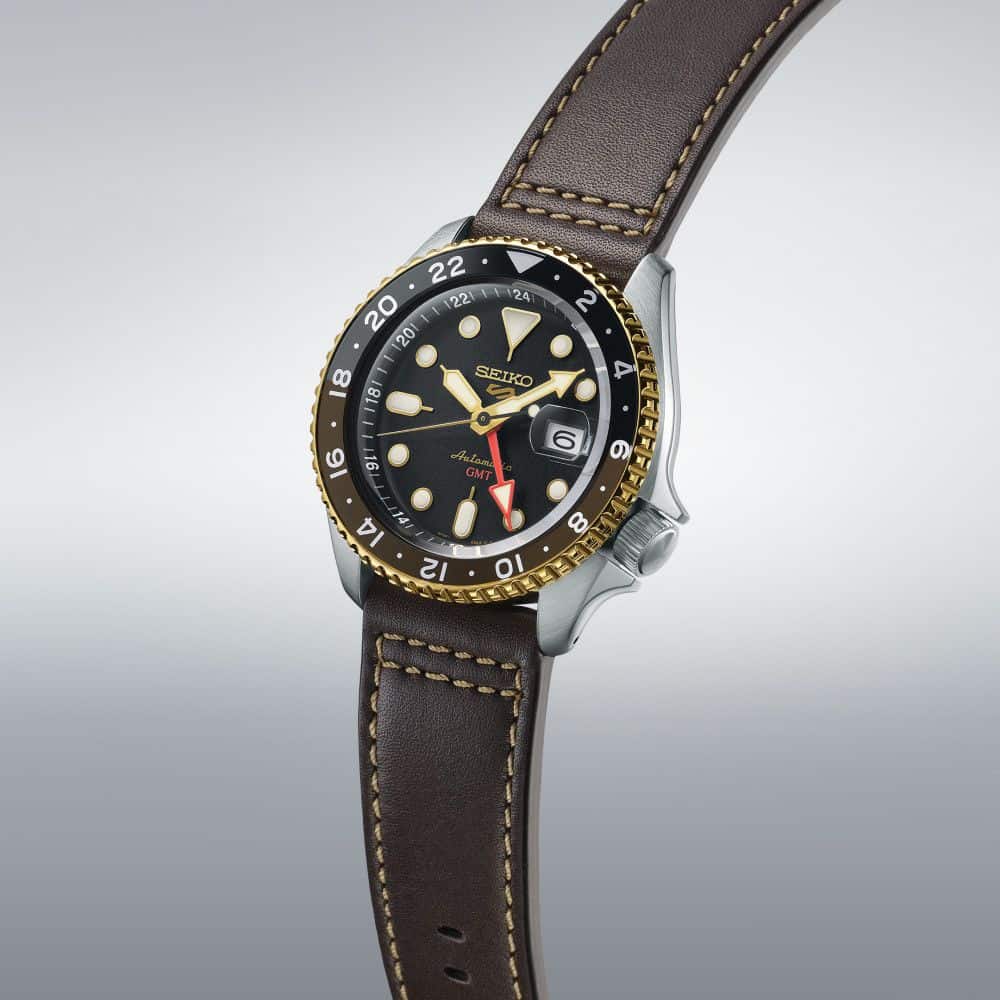 thearwatches-reloj-seiko-SSK036K1_2 Reloj SEIKO 5 Sport GMT Negro/Dorado SSK036K1