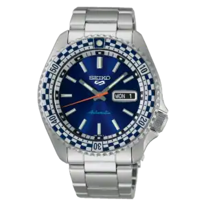 thearwatches-reloj-seiko-SRPK65K1 Reloj SEIKO 5 Sport Petrol Blue "Checker Flag" Edición Especial SRPK65K1