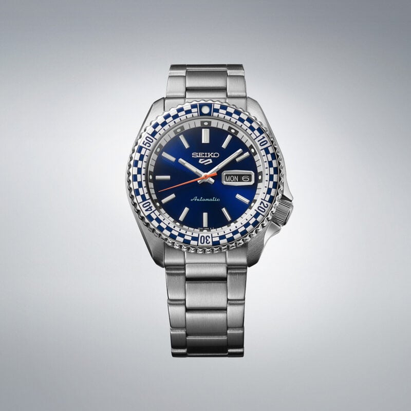 thearwatches-reloj-seiko-SRPK65K1_1 Reloj SEIKO 5 Sport Petrol Blue "Checker Flag" Edición Especial SRPK65K1