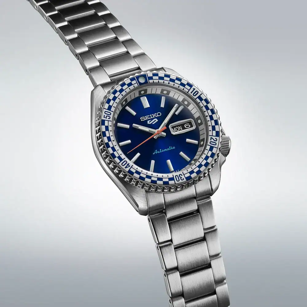 thearwatches-reloj-seiko-SRPK65K1_2 Reloj SEIKO 5 Sport Petrol Blue "Checker Flag" Edición Especial SRPK65K1