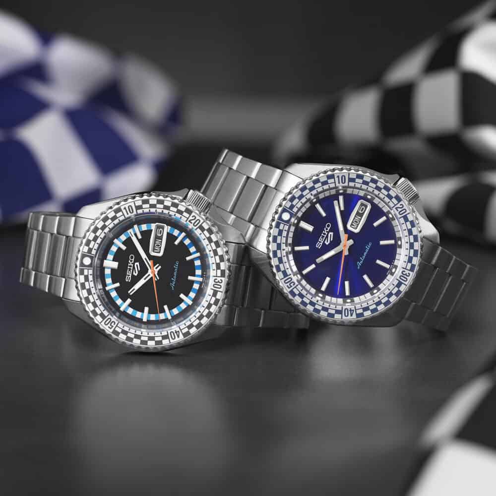 thearwatches-reloj-seiko-SRPK65K1_4 Reloj SEIKO 5 Sport Petrol Blue "Checker Flag" Edición Especial SRPK65K1