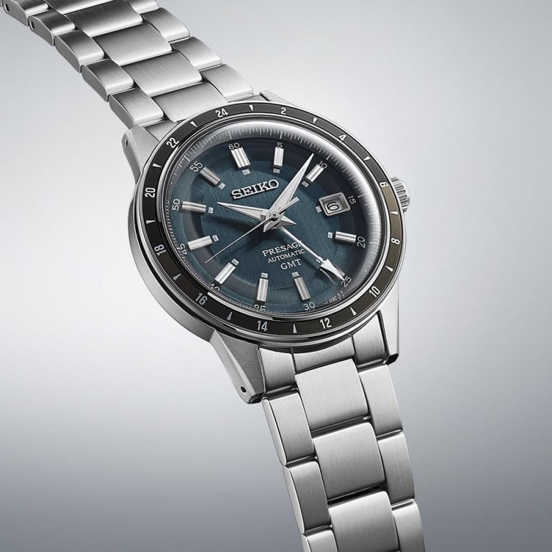 thearwatches-reloj-seiko-SSK009J1_1 Reloj SEIKO Presage Style 60’s GMT Blue SSK009J1