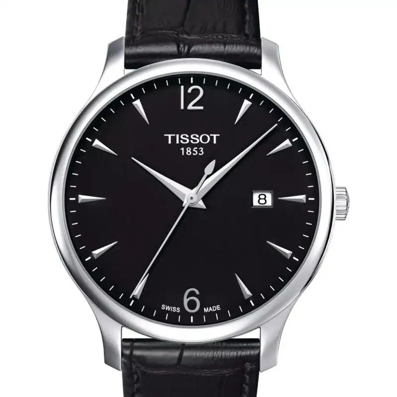 Reloj Tissot Tradition 42mm Negro/Cuero Negro T063.610.16.057.00