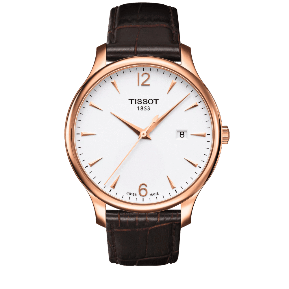 Reloj Tissot Tradition 42mm Plata/Cuero Marrón T063.610.36.037.00