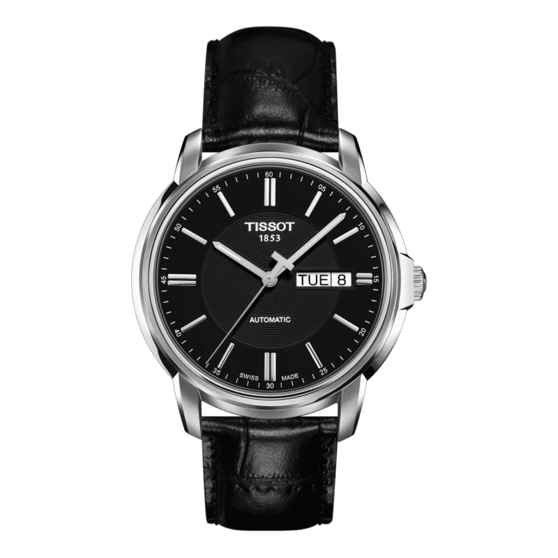Reloj Tissot Automatics III 39mm Negro/Cuero Negro T065.430.16.051.00