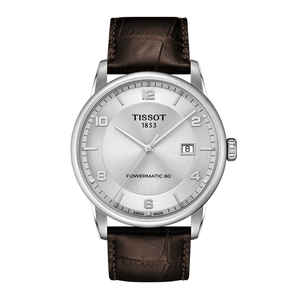thearwatches_Reloj_Tissot_T086.407.16.037.00 Reloj Tissot Luxury Powermatic 80 41mm Plateado/Cuero Marrón T086.407.16.037.00