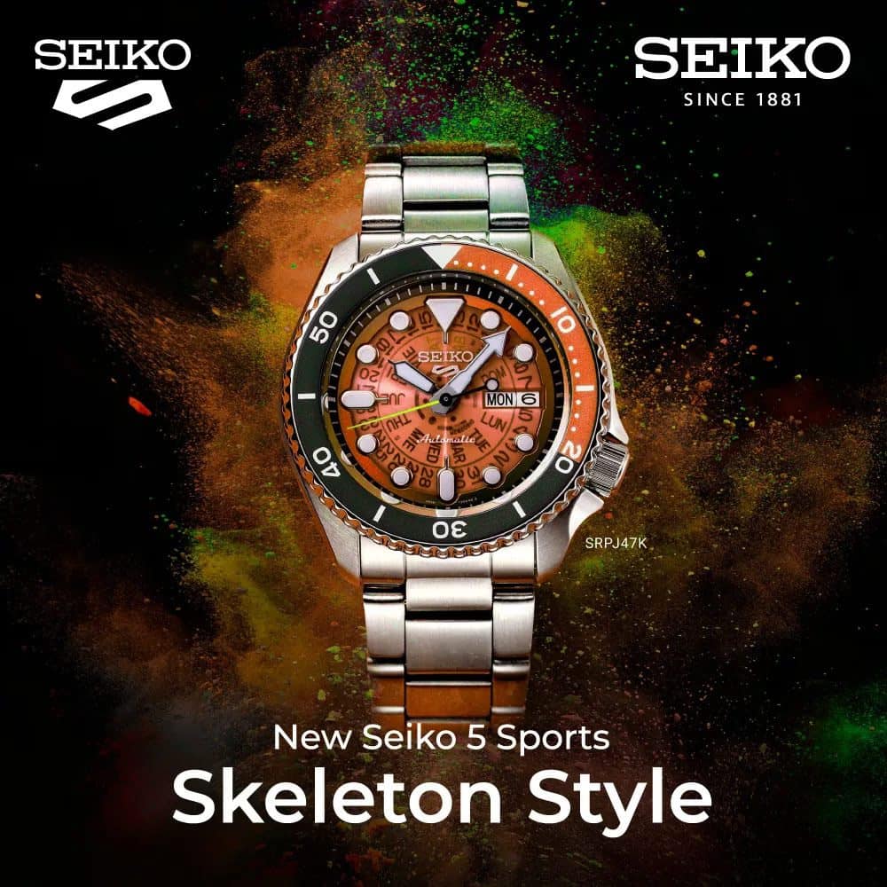 thearwatches-reloj-seiko-SRPJ47k1_2 Reloj SEIKO 5 Sport "Time Sonar" Skeleton Brown SRPJ47K1