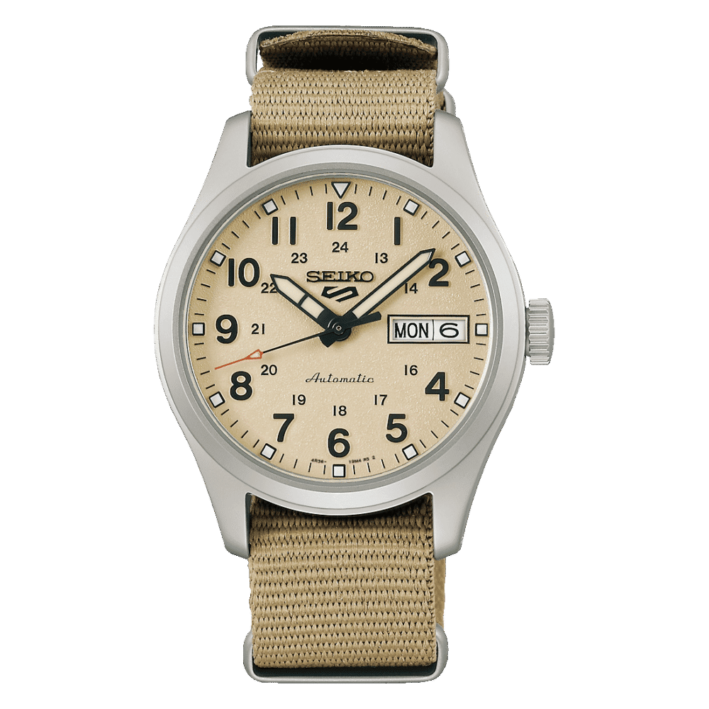 thearwatches-reloj-seiko-SRPJ83K1 Reloj SEIKO 5 Sports Field Beige SRPJ83K1