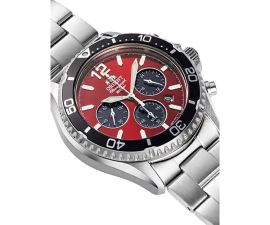 Reloj Orient Mako Solar Chronograph 43mm Rojo RA-TX0207R10B