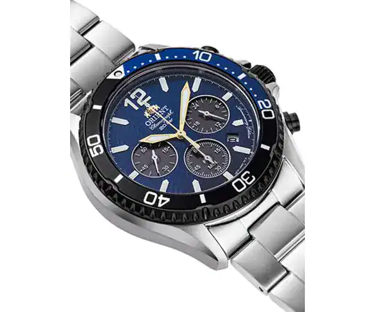 Reloj Orient Mako Solar Chronograph 20th Anniversary Limited Edition 43mm Azul RA-TX0208L10B