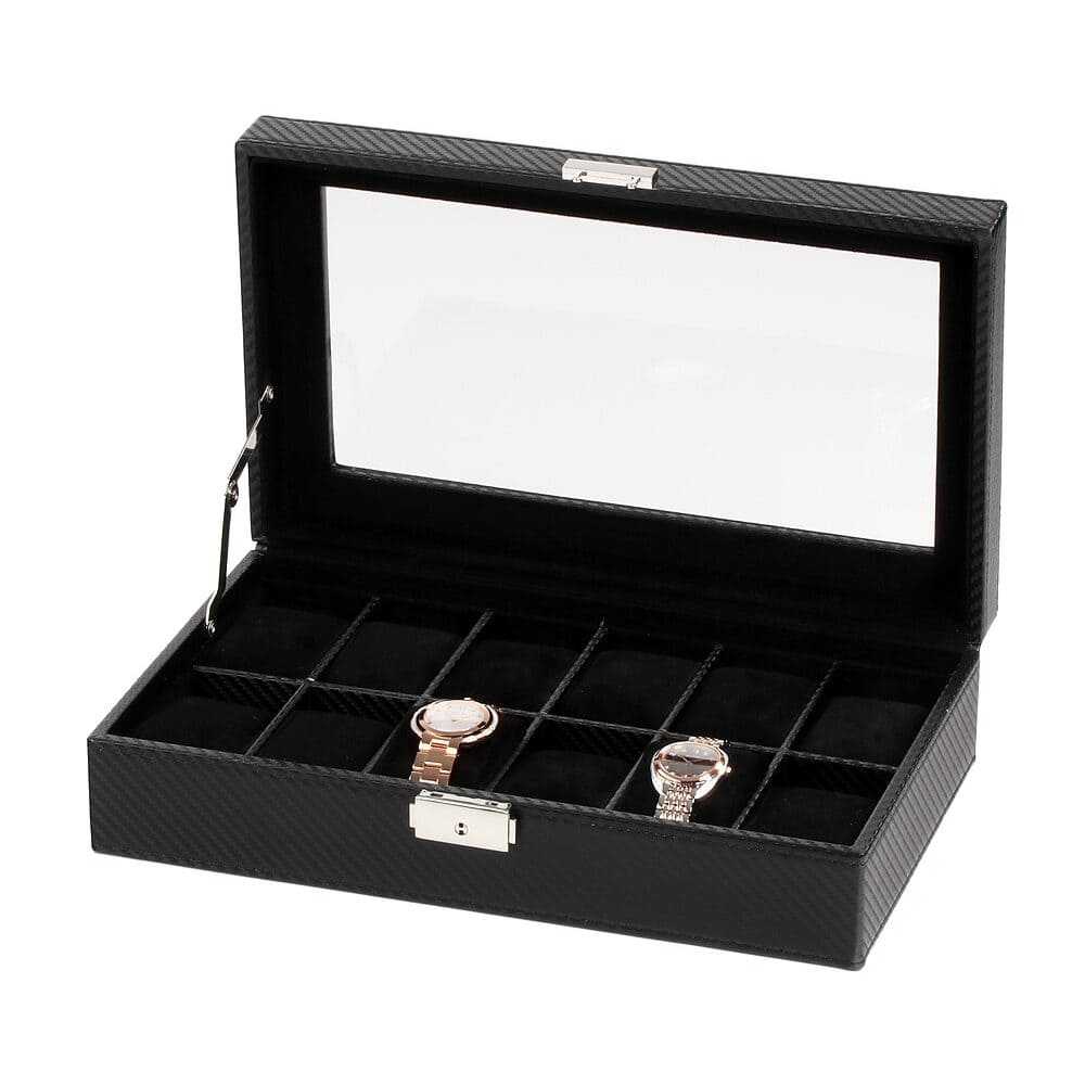 Watch Box para 12 Relojes Negro RS-1098-12CFBL Rothenschild