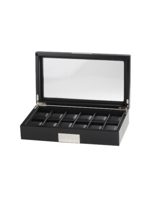 rs-2350-12bl_front1 Watch Box para 12 Relojes Negro RS-2350-12BL Rothenschild