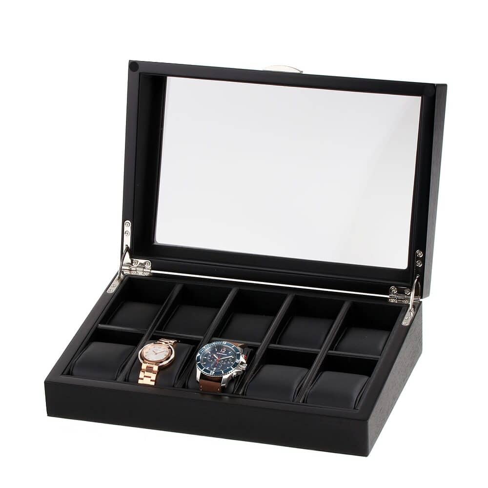 rs-2375-10oak Watch Box para 10 Relojes Roble Negro RS-2375-10OAK Rothenschild