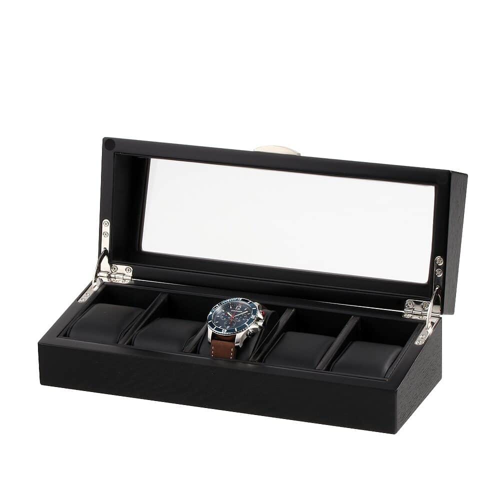 rs-2375-5-oak_front1_2 Watch Box para 5 Relojes Roble Negro RS-2375-5OAK Rothenschild