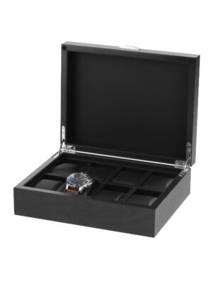 rs-2376-8-bl_front_open Watch Box para 8 Relojes Negro RS-2376-8BL Rothenschild