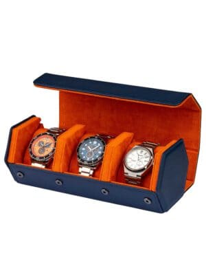 rs-3176-3-blu-org_45 Estuche de Viaje (Watch Roll) para 3 Relojes Azul-Naranja RS-3176-3-BLU-ORG Rothenschild