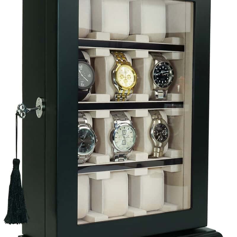 Vitrina para 12 Relojes Negro RS-1100-12BL Rothenschild
