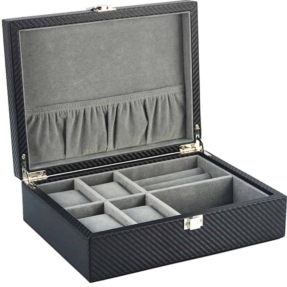 sw-2272-cf-bl-_5_ Estuche para 4 Relojes y Joyas RS-2272-4CFBL Rothenschild