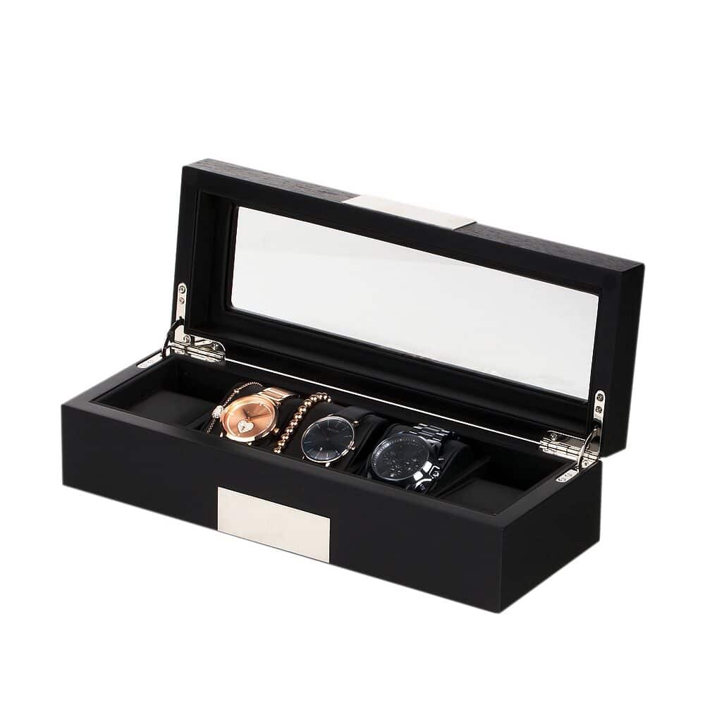sw-2350_5bl_open Watch Box para 5 Relojes Negro RS-2350-5BL Rothenschild