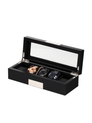 sw-2350_5bl_open Watch Box para 5 Relojes Negro RS-2350-5BL Rothenschild