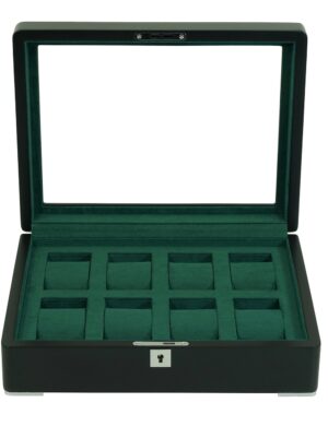 sw-3420-8_bl-grn_11_ Watch Box para 8 Relojes Negro y Terciopelo Verde RS-3420-8-BL-GRE Rothenschild