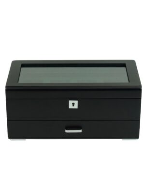 sw-3421-4-bl-grn-_8_ Watch Box para 4 Relojes Negro con Cajón y Terciopelo Verde RS-3421-4-BL-GRE Rothenschild