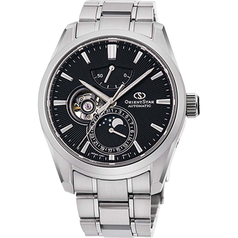 Reloj Orient Star Mechanical Moon Phase Automatic 41mm Negro RE-AY0001B00B
