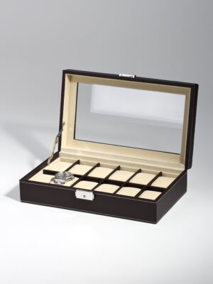 uhrenbox-rs-1098-12dbr-02 Watch Box para 12 Relojes Marrón RS-1098-12DBR Rothenschild