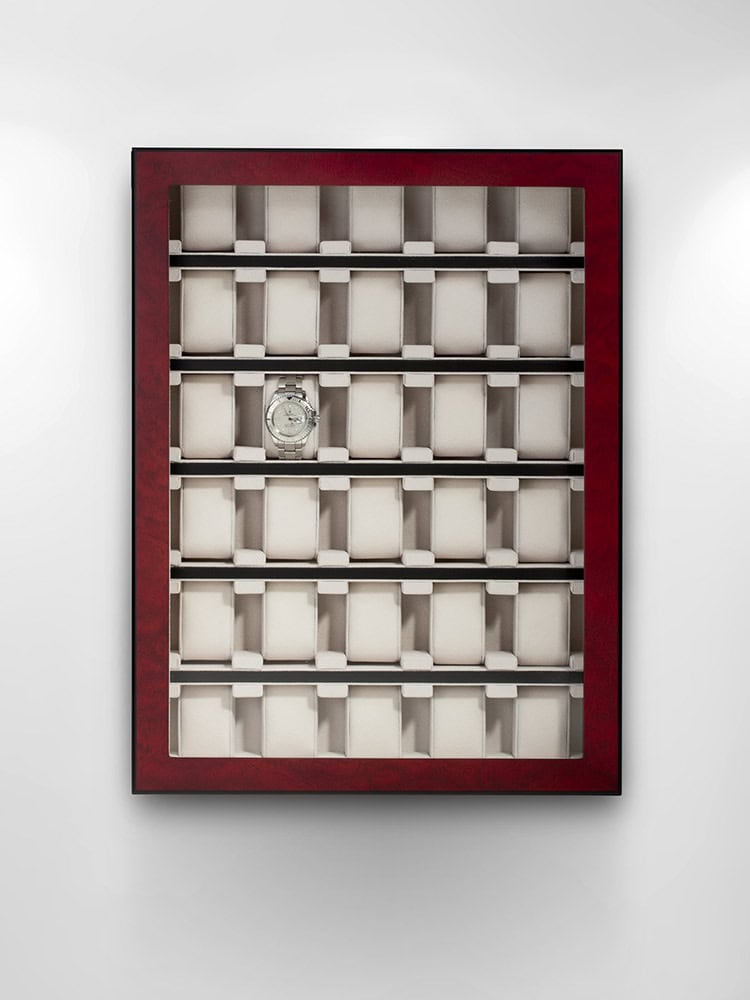 uhrenbox-rs-1100-30bu-04 Vitrina para 30 Relojes Bubinga RS-1100-30BU Rothenschild