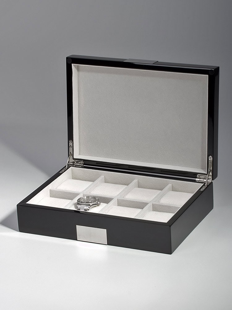 uhrenbox-rs-2022-8bl-02 Watch Box para 8 Relojes Negro RS-2022-8BL Rothenschild