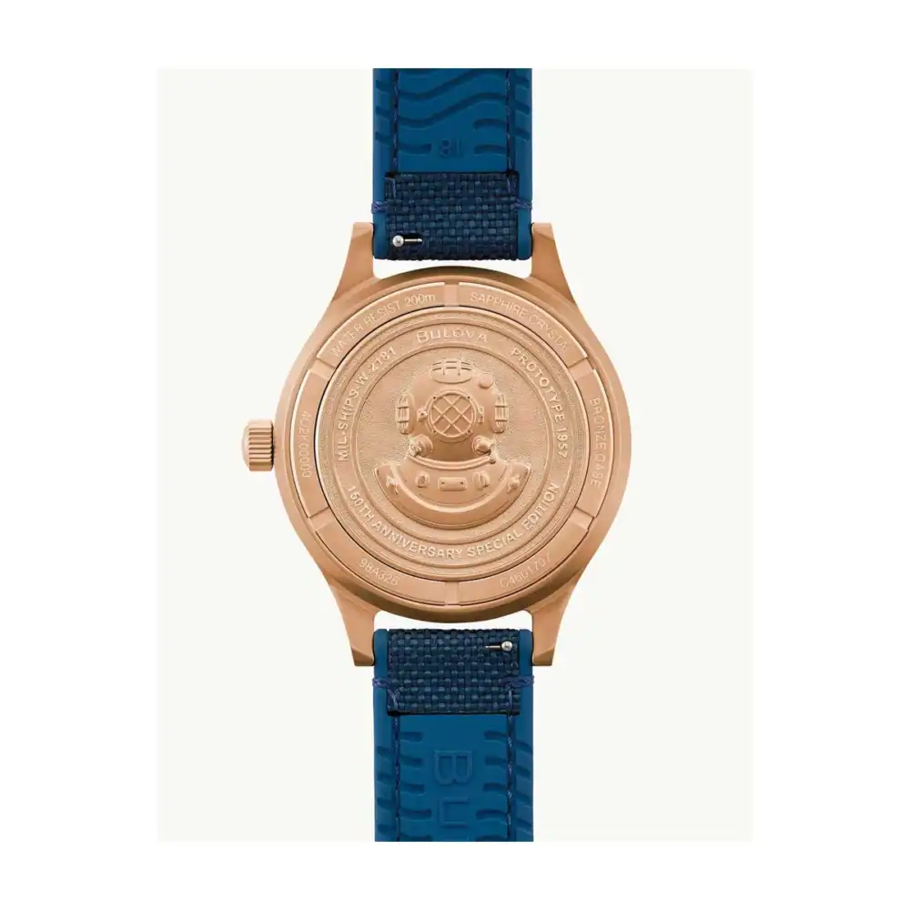 Reloj Bulova Mens Watch MIL-SHIPS Bronze 150th Anniversary 41mm 98A325