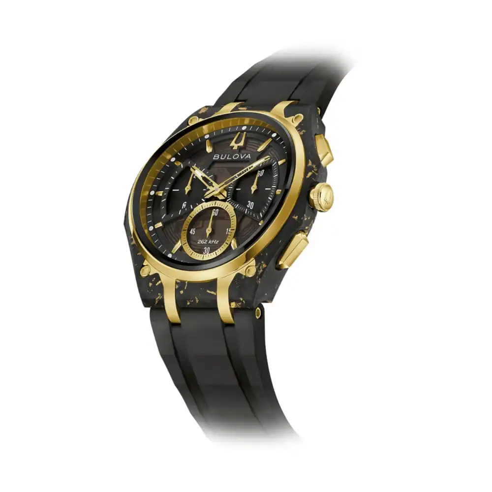 thearwatches-reloj-bulova-98A328_1 Reloj Bulova Mens Watch Curv Carbon & Gold Chronograph 44mm 98A328