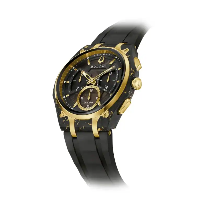 thearwatches-reloj-bulova-98A328_1 Reloj Bulova Mens Watch Curv Carbon & Gold Chronograph 44mm 98A328