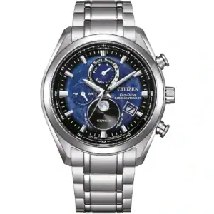Reloj Citizen BY1010-81L Eco-Drive Moon Phase Titanium Radio Contr. Mens Watch