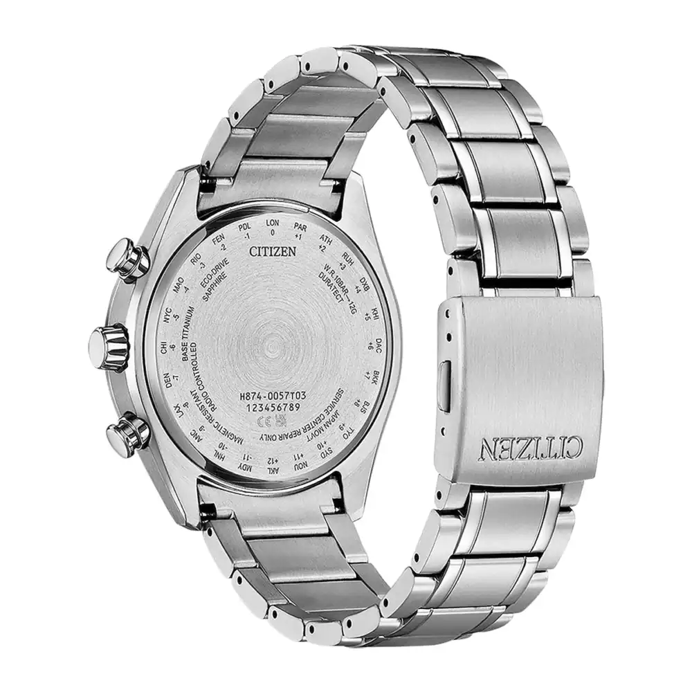 Reloj Citizen BY1010-81L Eco-Drive Moon Phase Titanium Radio Contr. Mens Watch