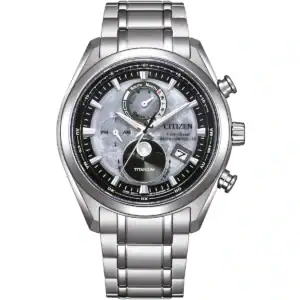 Reloj Citizen BY1010-81H Eco-Drive Moon Phase Titanium Radio Contr. Mens Watch