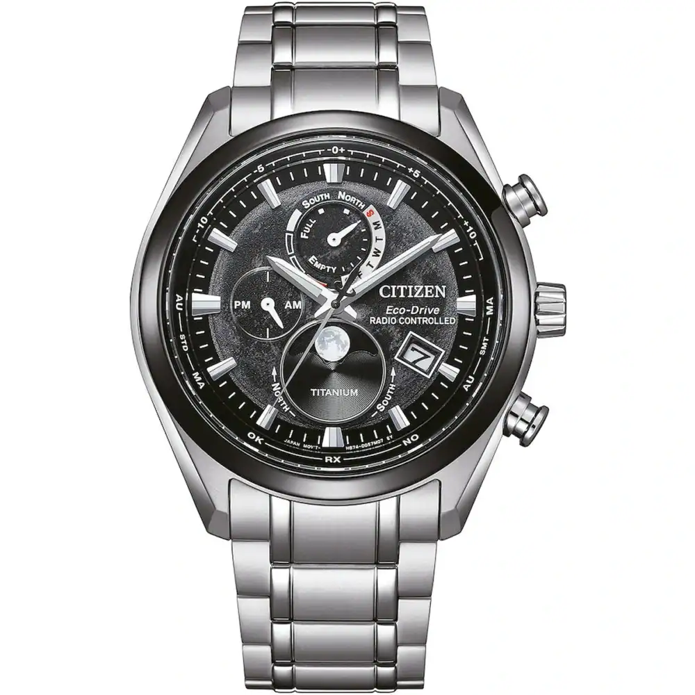 thearwatches-reloj-citizen-mid-39393 Reloj Citizen BY1018-80E Eco-Drive Moon Phase Titanium Radio Contr. Mens Watch