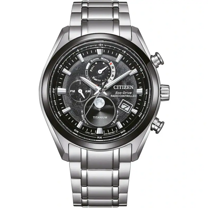 thearwatches-reloj-citizen-mid-39393 Reloj Citizen BY1018-80E Eco-Drive Moon Phase Titanium Radio Contr. Mens Watch