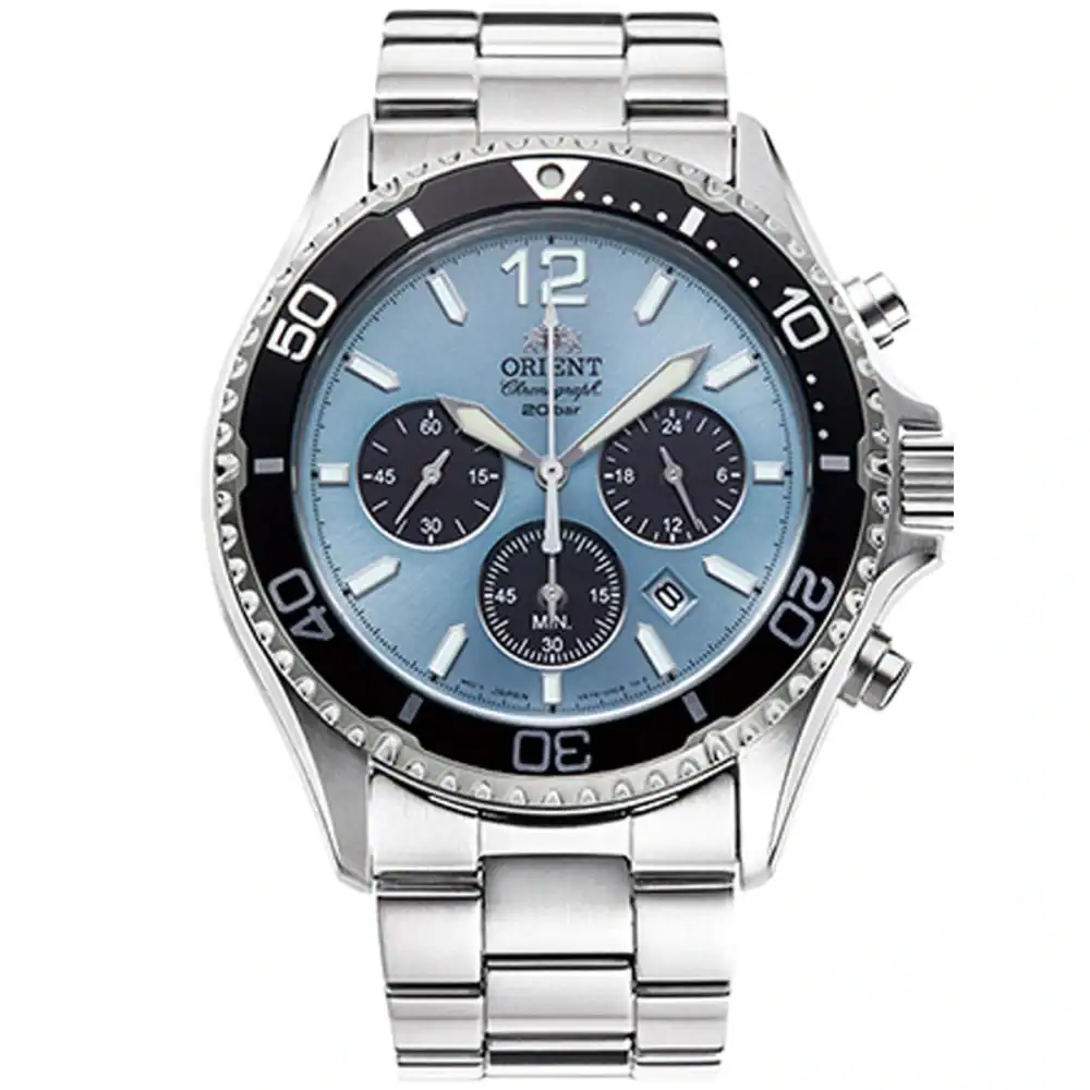 thearwatches-reloj-orient-mid-45414 Reloj Orient Mako Solar Chronograph 43mm Azul RA-TX0206L10B