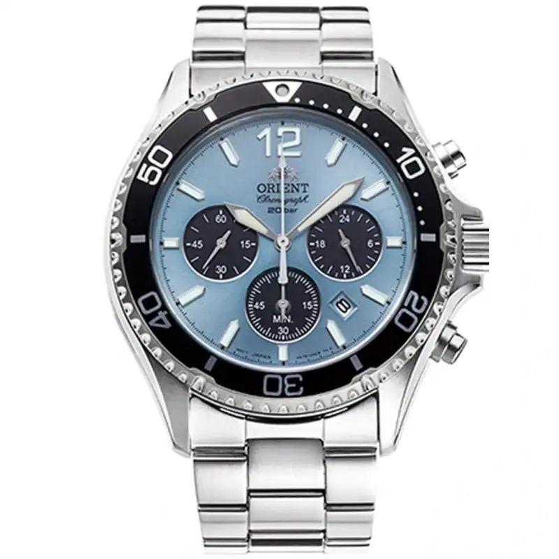 thearwatches-reloj-orient-mid-45414 Reloj Orient Mako Solar Chronograph 43mm Azul RA-TX0206L10B