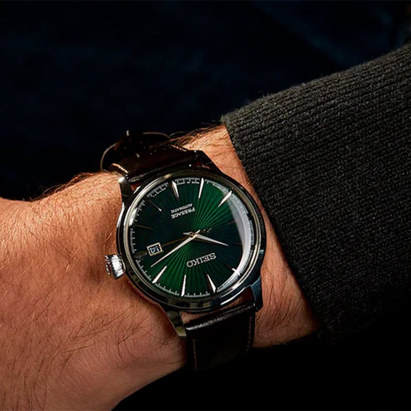 thearwatches-reloj-seiko-SRPD37J1_1 Reloj Seiko Presage Cocktail Time "Mockingbird" Leather SRPD37J1