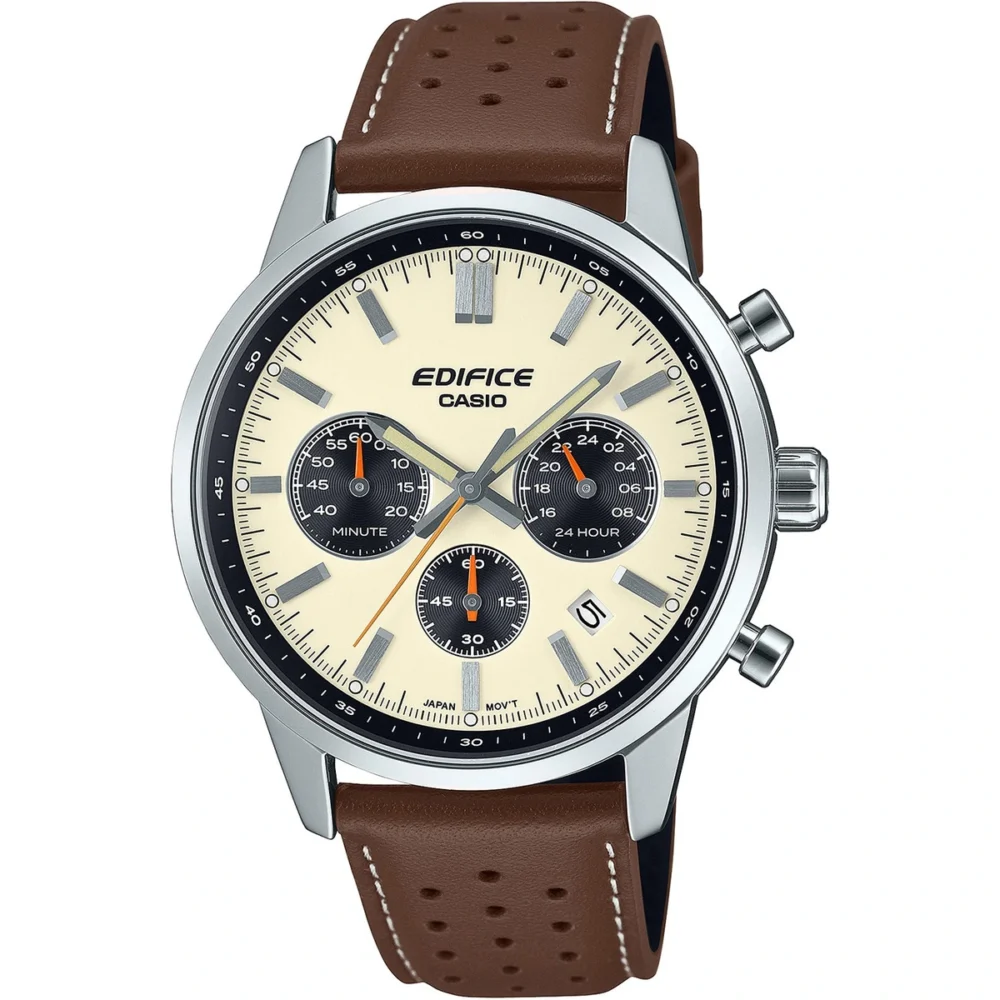 Reloj Casio Edifice Esfera Crema Cronógrafo 40mm EFR-575L-7AEF