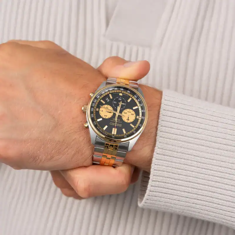 Reloj Seiko Neo Chronograph Dark/Gold SSB430P1