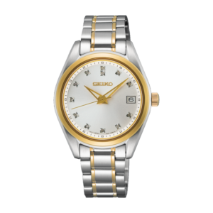 Reloj Seiko Quartz Bicolor Diamonds White SUR582P1