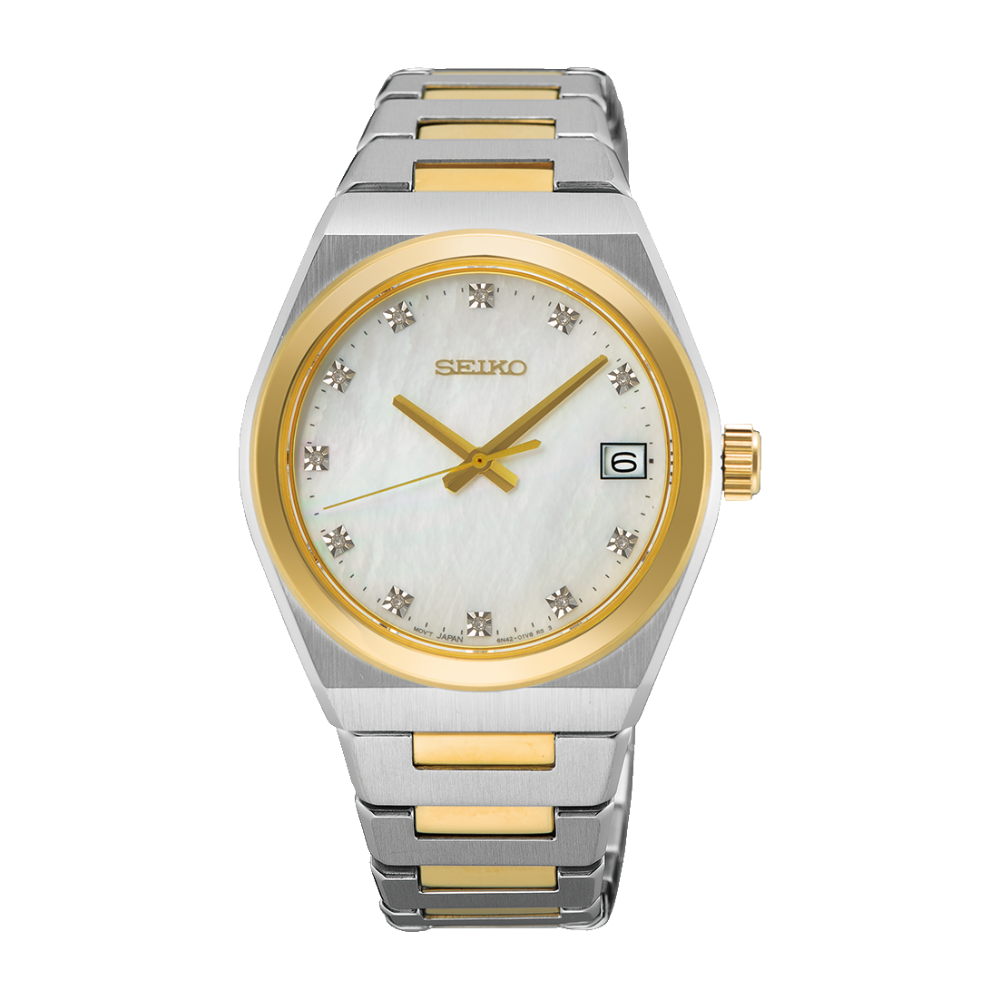 thearwatches-reloj-seiko-SUR604P1_01 Reloj Seiko Quartz Bicolor Mother of Pearl SUR604P1